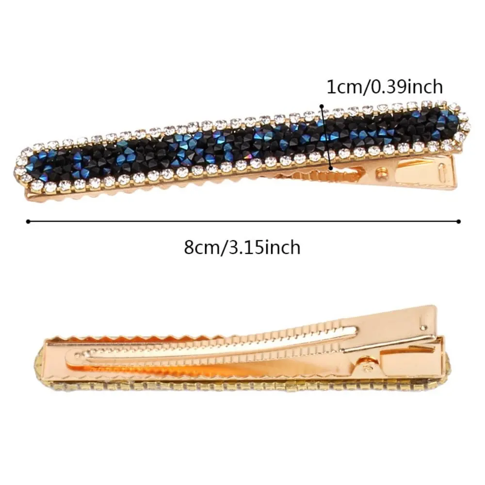 Fashion Bling Rhinestone Hair Clip Vintage Crystal One-Word Clip Hairpins For Women Girls Versatile Barrette Styling Headwear