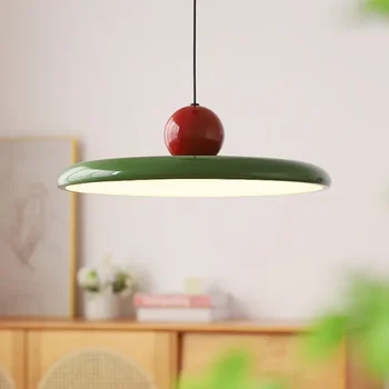 Lampade a sospensione a LED nordiche con dischi volanti color crema per soggiorno, camera da letto, comodini, ristorante, illuminazione interna dell'hotel