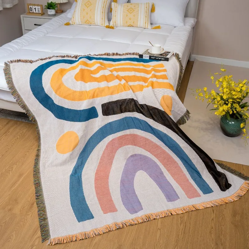 

Soft Thick Jacquard Tapestry Blanket for Office Nap or Outdoor Camping A Thoughtful High End Gift Choice