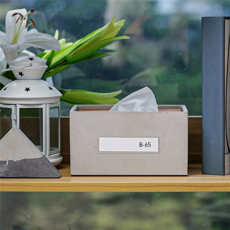 Practical-Holders Adhesive Shelf Tag 1.2 X 4.3 Inch Clear Shelf Tag Card Pockets Drawers For Supermarket (60 Pack)