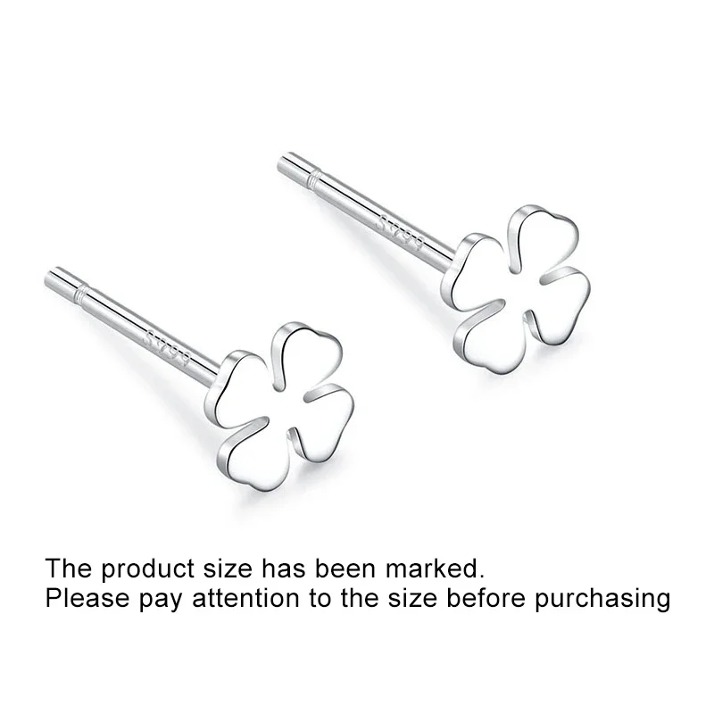 Fashion Real 925 Sterling Silver Heart Crown Flower Leaves Stud Earrings For Women Classic Minimalist Geometric Fine Jewelry