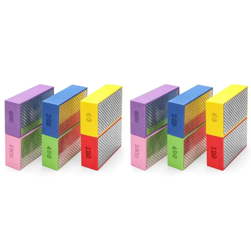 

ABXF-12PCS Diamond Hand Polishing Pads, Wet & Dry Diamond Sanding Pads 60 , 120 , 240 , 400 , 600 , 1000 Grit