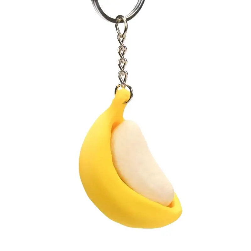 1 Stück 3D-Druck Bananen-Fidget-Schlüsselanhänger Mechanischer Schalter Klicker Fidget-Spielzeug Tragbarer Stressabbau-Quetschschlüsselring Neuartiges Geschenk – Detail 2