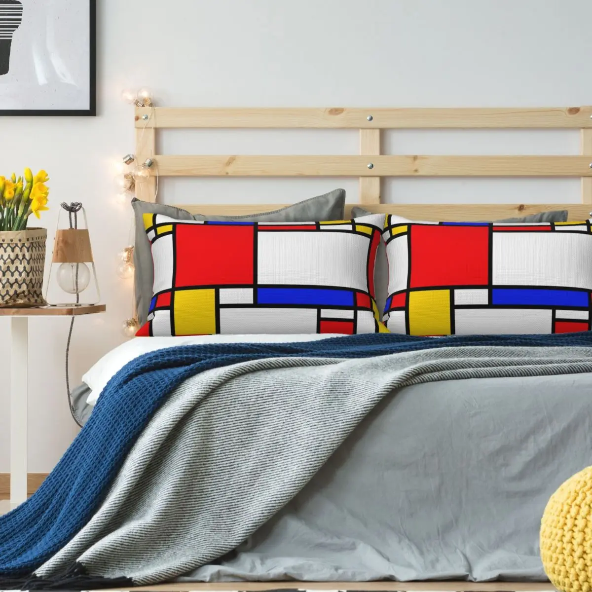 

Mondrian Abstract Art Deco Graphic Rectangle Linen Pillowcase Cushion Cover Polyester Decor Bedroom Home Comfort Throw Pillow