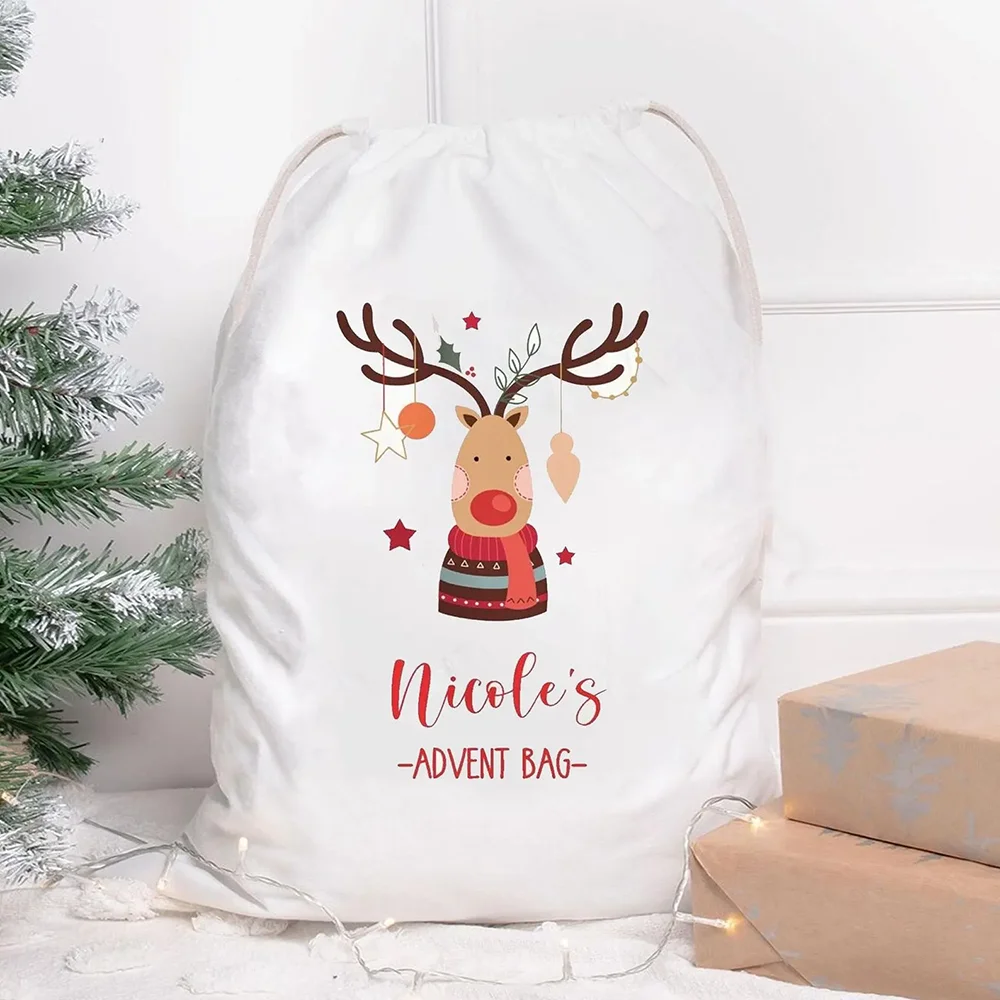 

Personalised Large Advent Gift Bag Christmas Home Decoration Accessories New Year's Gifts for Children Winter Holiday Supplies