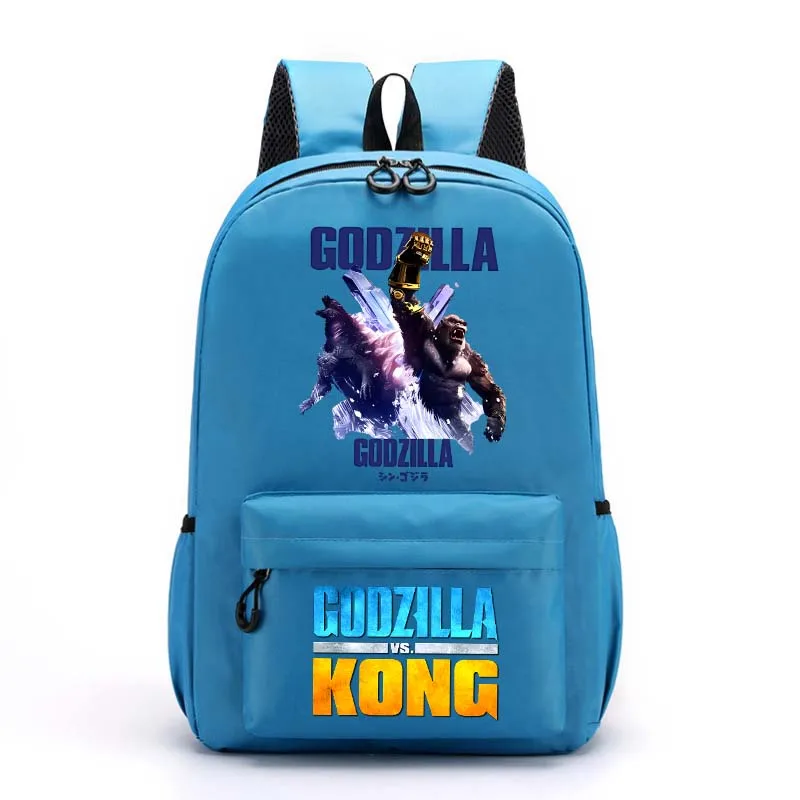 Godzilla Childrens Backpacks Anime Character Print Oxford Cloth Shoulder Bag  Cartoon Student Stationery Storage Pouch Hot Gifts view 4
