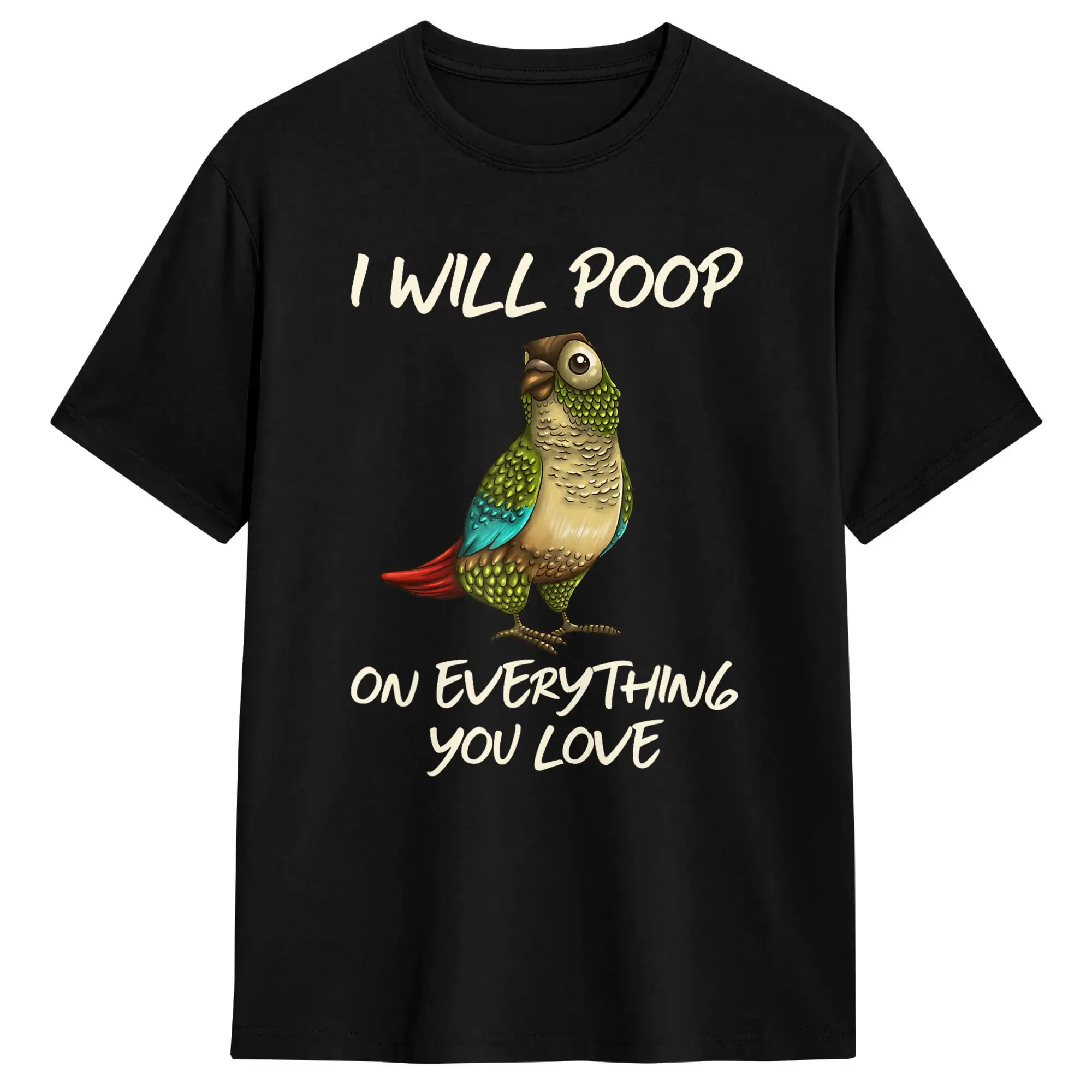 Funny Green Cheek Conure Design Parrot T-Shirt Summer  Cotton T Shirts For Men Hippie Casual Tee Shirt Short Sleeve Vintage Tops