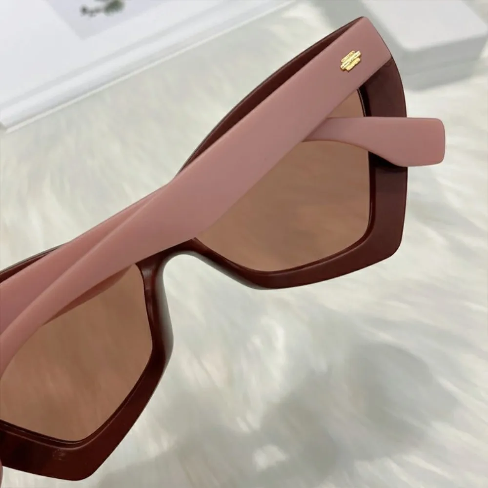 Vintage Luxus Cat Eye Sonnenbrille Beliebtes Design Dreieck Damenbrille UV-beständig Großer Rahmen Sonnenschutzbrille – Detail 2