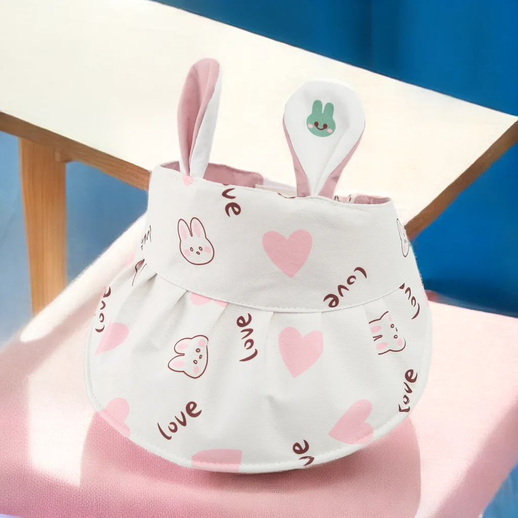 Baby Summer Thin Cute Cartoon Rabbit Pattern Hollow Top Sun Hat