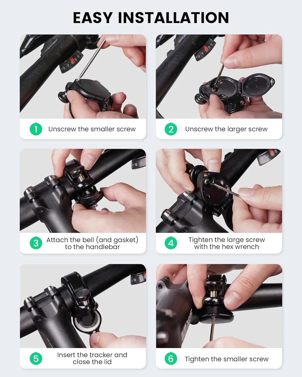 AirTag 자전거 벨 보호 홀더 숨겨진 방수 사이클링 경적 자전거 벨 핸들 바 Air tag 케이스 액세서리 22-31.