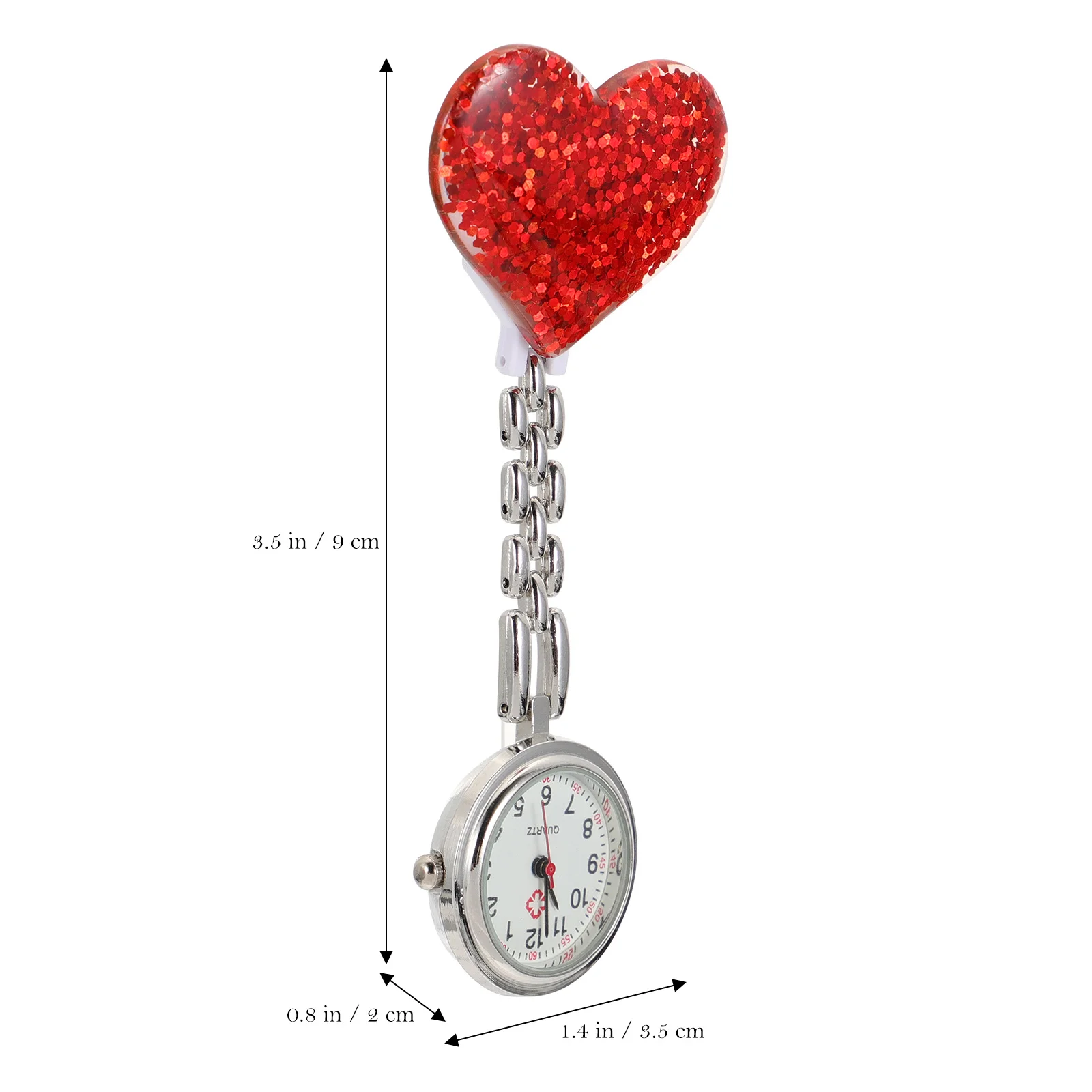

3Pcs Nurse Hanging Watch Heart Clip-on Practical Nursing Pocket Watch Fashion Stylish Gift Nurse Watches for Women