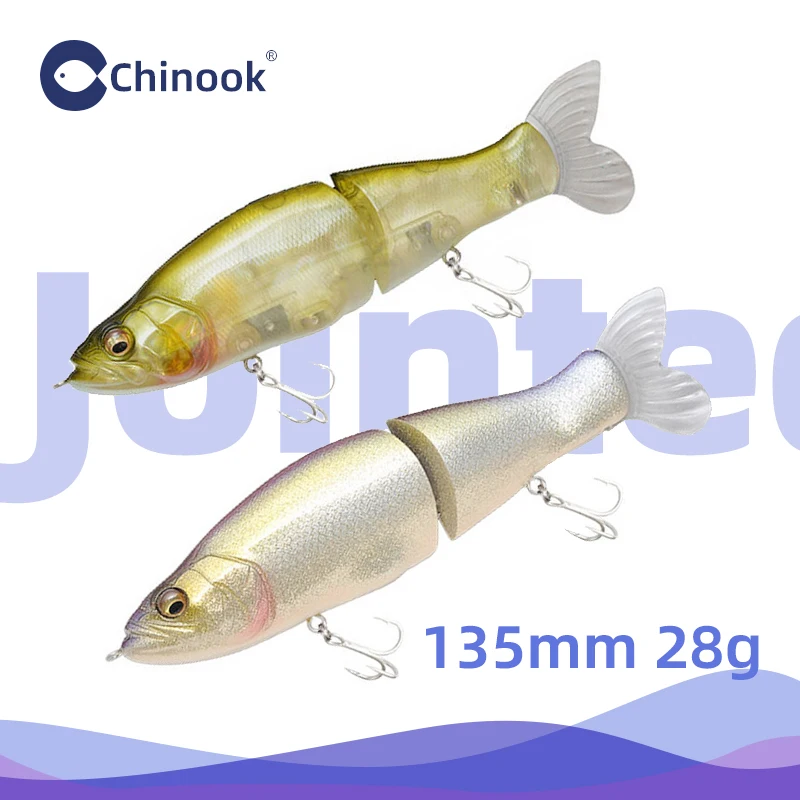 Chinook fishingbait swimbaits 135mm 28g Jointedbait Pencil Minnow Wobblers ABS Body with  Glidebait Pike Bass Rout Perch