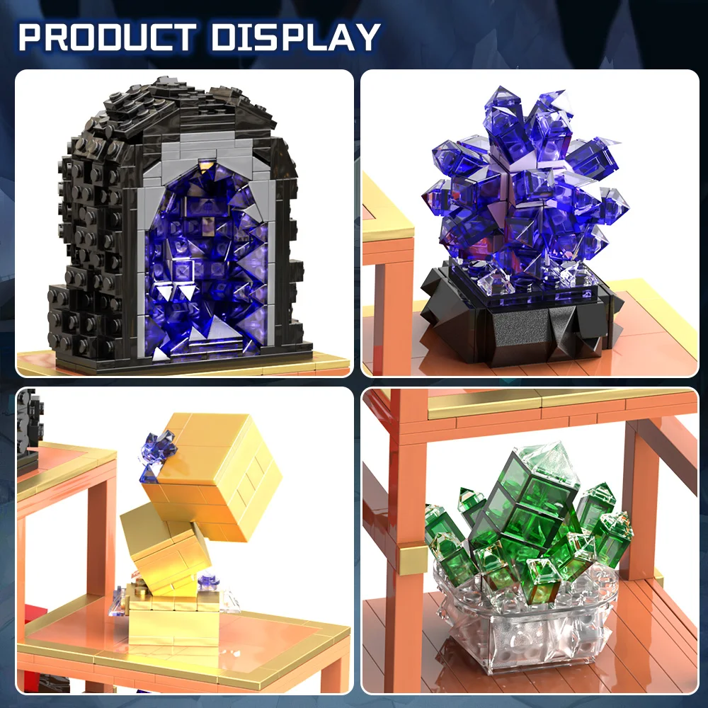 Gobricks MOC Kryształowa Roślina Ekspozycyjna Klocki Model Kreatywne Doniczkowe Rośliny Cegły DIY Zabawka do Składania dla Dzieci Prezent