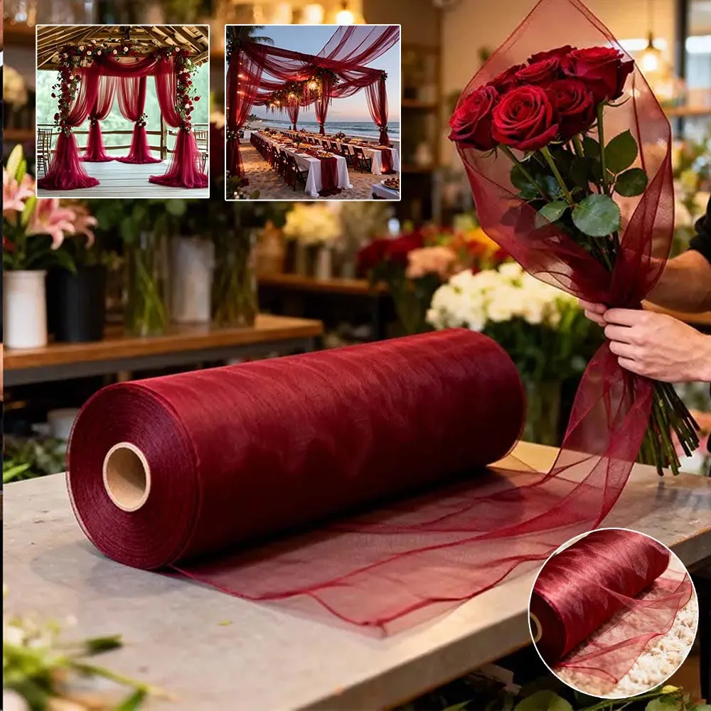 

1 Roll Wedding Ceiling Drapes Chiffon Sheer Fabric Arch Draping Backdrop for Birthday Party Tent Bedroom Decor Пасхальный Декор