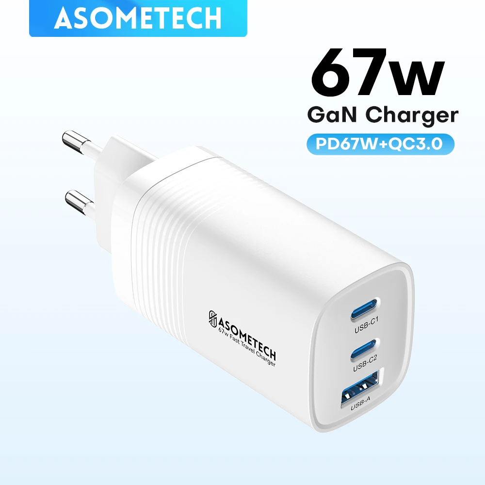 67W GaN Fast Charging Type C Charger for iPhone Xiaomi USB Type C High Speed PD Charge for Samsung s23 ultra Macbook Tablet