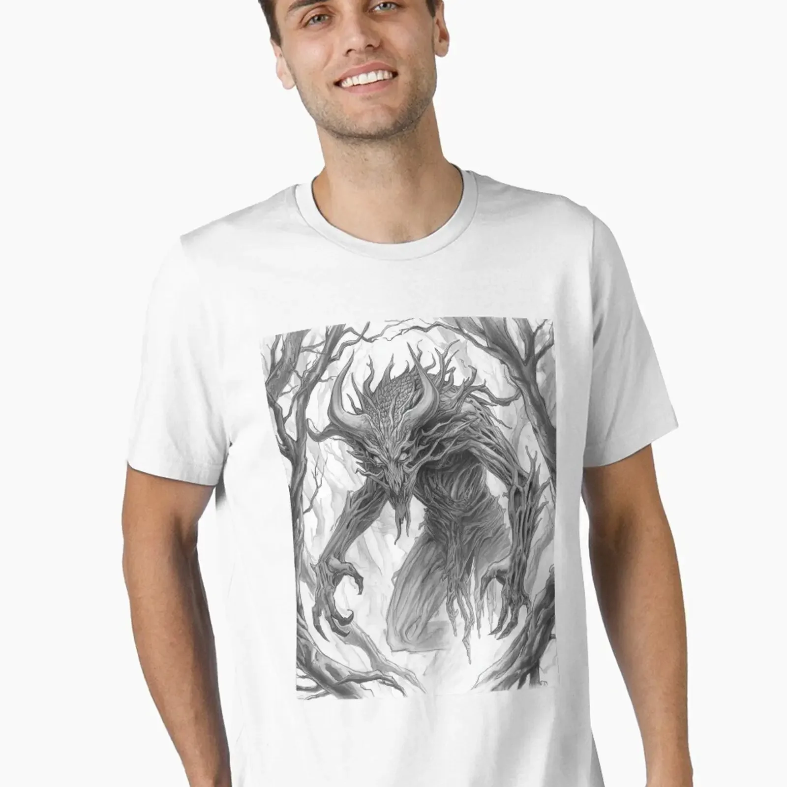 Thumbnail 1 of 7 Essential T Shirt Slavic demons Leshy designed and sold by UkashenkoArt vintage Washed Unisex graphic