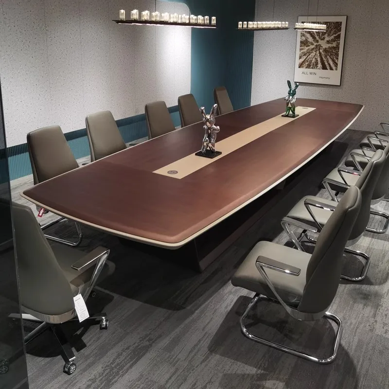 High-end painted conference table, simple modern desk, training table, negotiation long table, conference room table and chair c