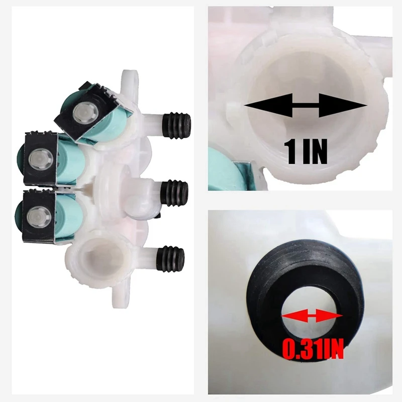 W11096268 W11220230 Water Inlet Valve For Whirl-Pool Ken-More Washing Machine W10632527 W10758829 W10853296 W11096268