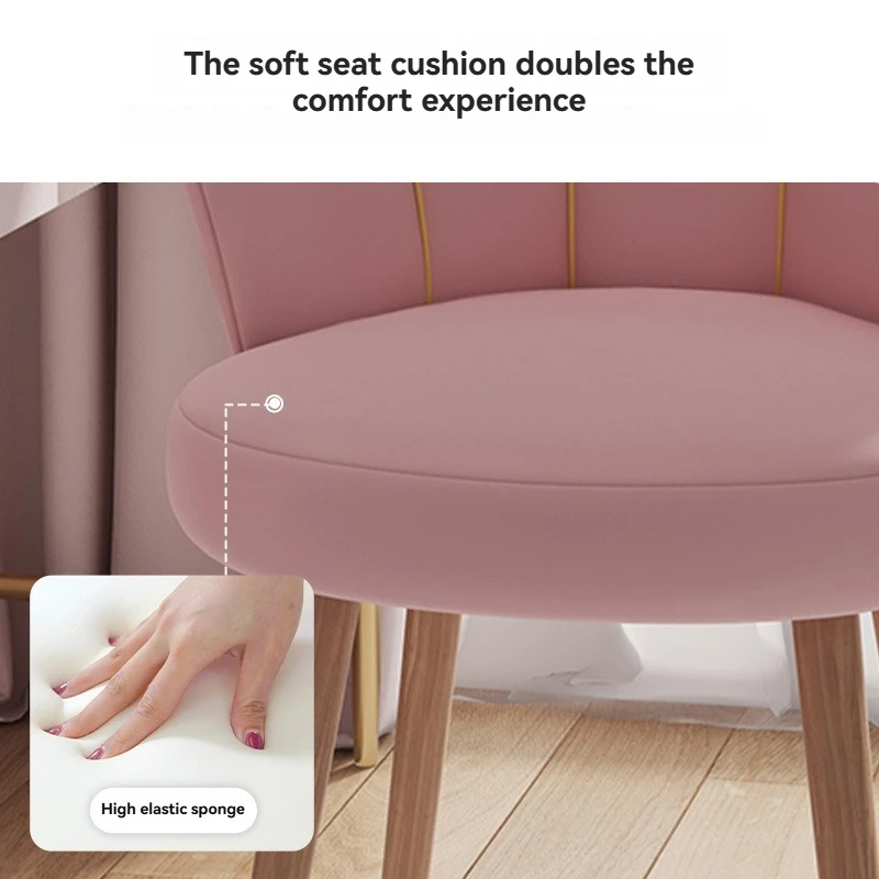 كرسي طاولة تزيين على شكل بتلة تجارية ومنزلية، كرسي مكياج، مقعد أظافر بمسند ظهر، مقعد تزيين، 360 درجة °   الدورية