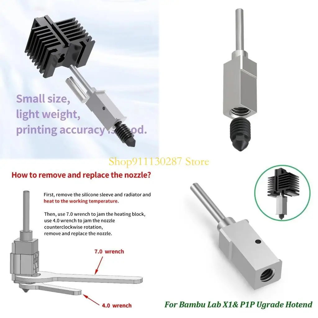 

J1HC Copper-plated Heating Segment Improved Hotend Heat Block for Bambu Lab Printing