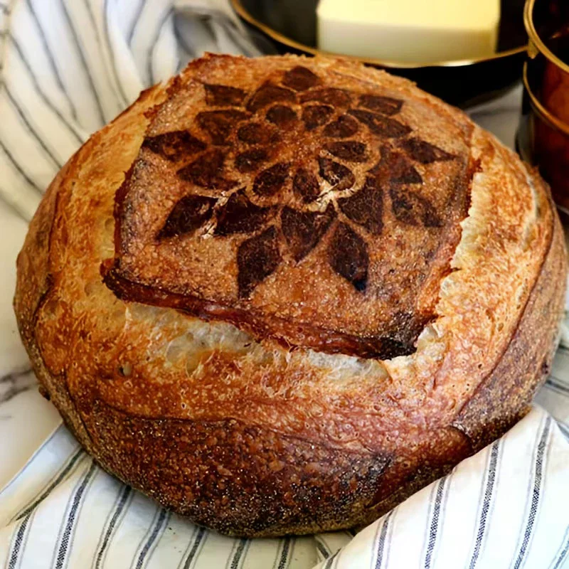 قالب خبز الخبز القابل لإعادة الاستخدام مكون من 9 قطع، 5.9 × 5.9 بوصة - للديكور الفني، قالب تزيين الخبز #5