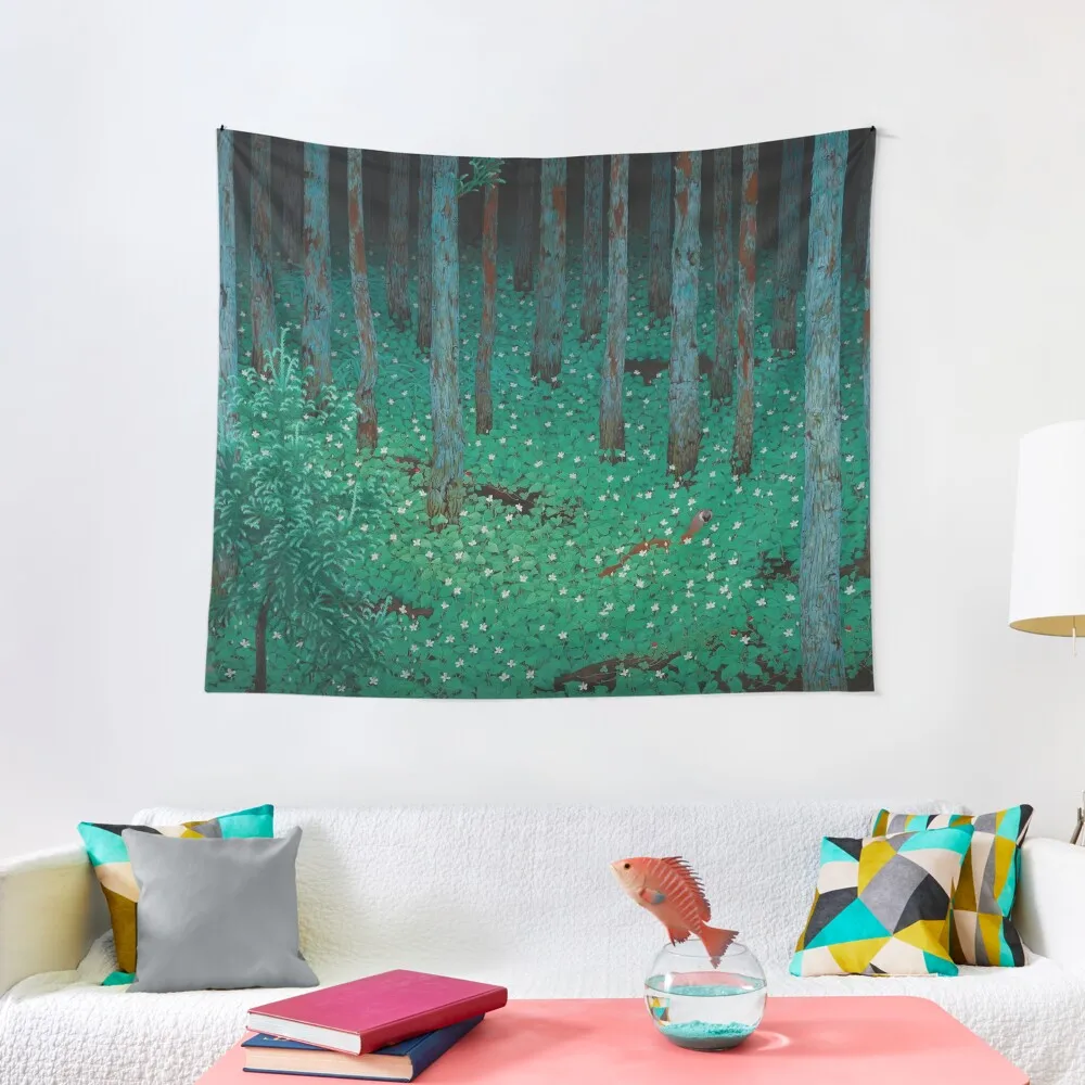 

Mori Forest Dark Green Landscape Vintage Japanese Tapestry Room Decor Aesthetic Home Decorations Aesthetic Tapestry