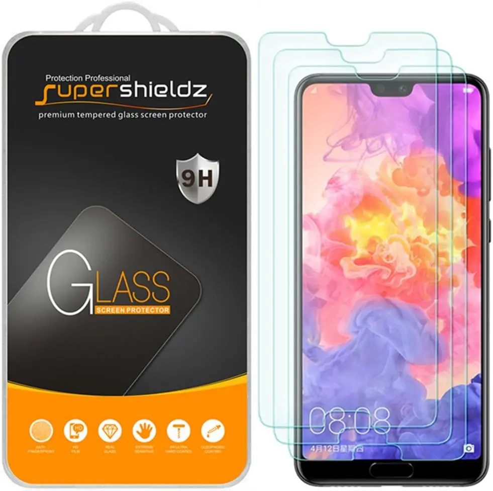 Supershield (3-piece set) Tempered glass screen protector specially designed for Huawei (P20 Pro), scratch resistant, bubble fre