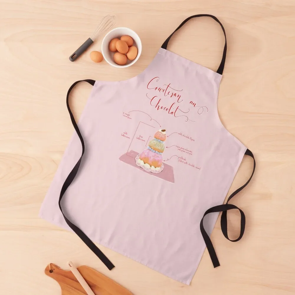 

Courtesan au Chocolat pastry dessert diagram Apron For Woman Kitchen And Household Goods Apron