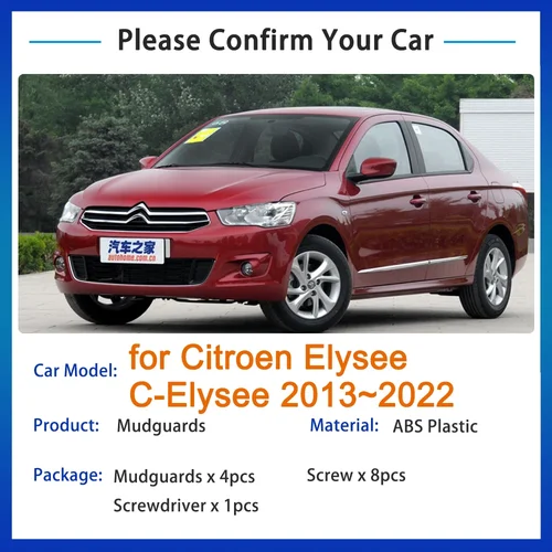 Imagen 2 del producto Guardabarros para Citroen Elysee c-elysee 2013 ~ 2022 accesorios 2014 2015 2016 2017 2018 2019 2020 2021 guardabarros guardabarros