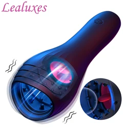 Automatic Male Masturbators Cup Vibrator For Men Vagina Pocket Pussy Blowjob Penis Massager Tongue Glans Trainer Adult Sex Toys