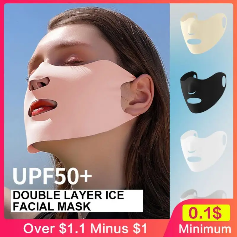 Sunscreen Facial Mask Protective Mask For Sun Protection Ice Adjustable Mask Double Layer Facial Mask Uv Protection