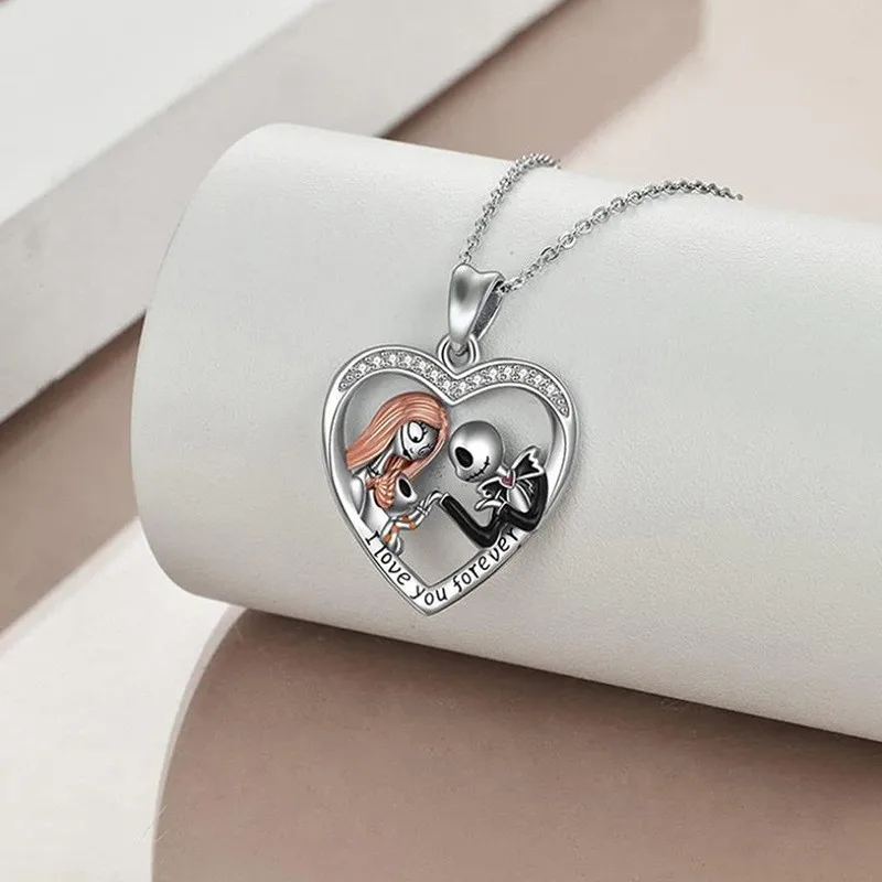 Sally Heart shaped Pendant Necklace Before Christmas Unisex Jewelry Gift Halloween Party Accessories Props Birthday Gift image 3