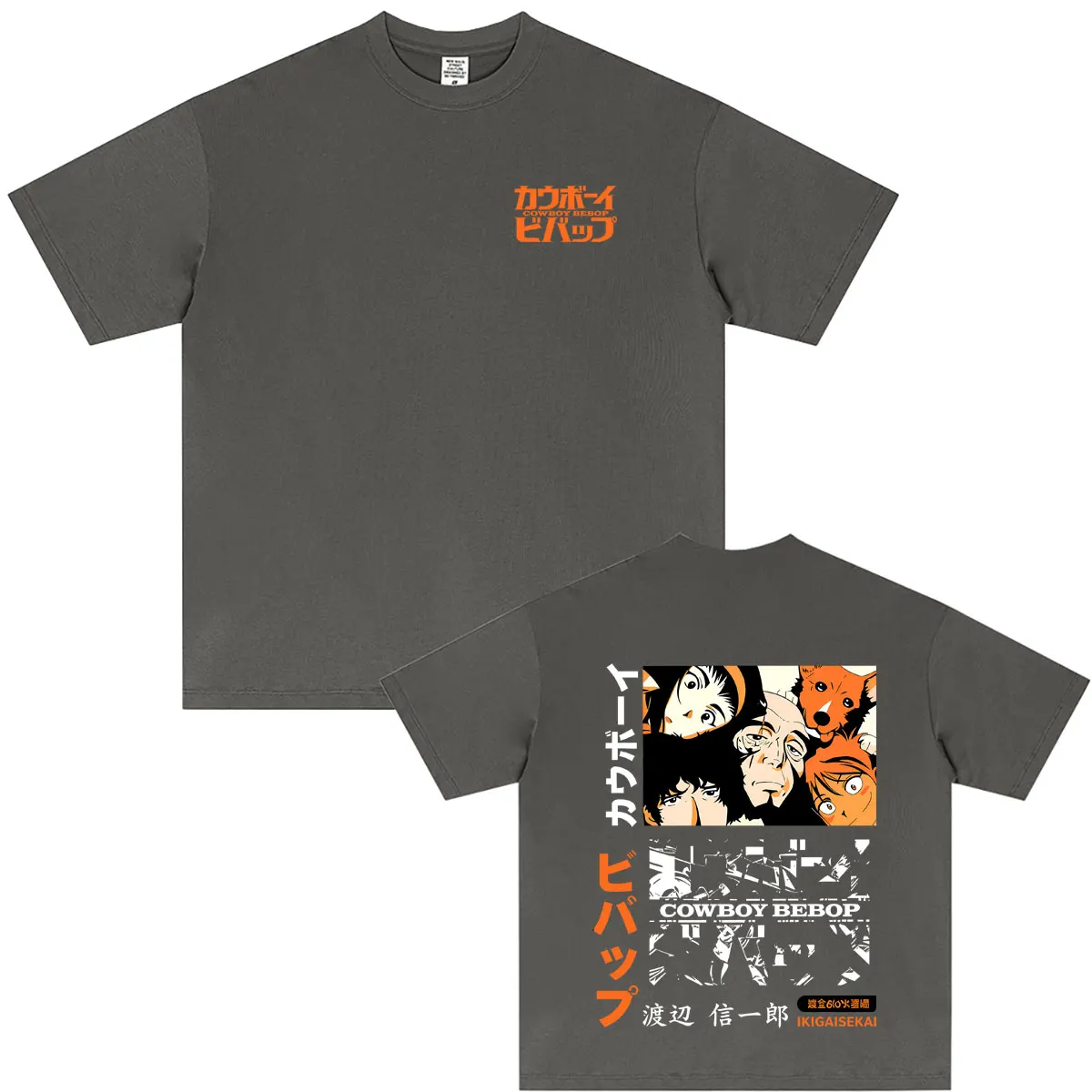 Anime Cowboy Bebop T Shirts Faye Valentine Spike Spiegel Print T-shirt Tops Men Summer Women Manga Fashion Oversized Streetwear
