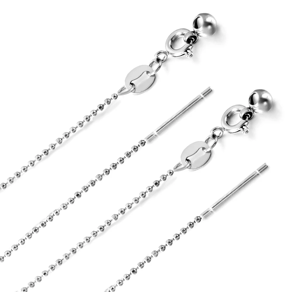 ASON 1pcs/lot 316L Stainless Steel Beads Chain Necklace for Women Needle Type Sliding Clasp Clavicle Choker Handmade DIY Jewelry