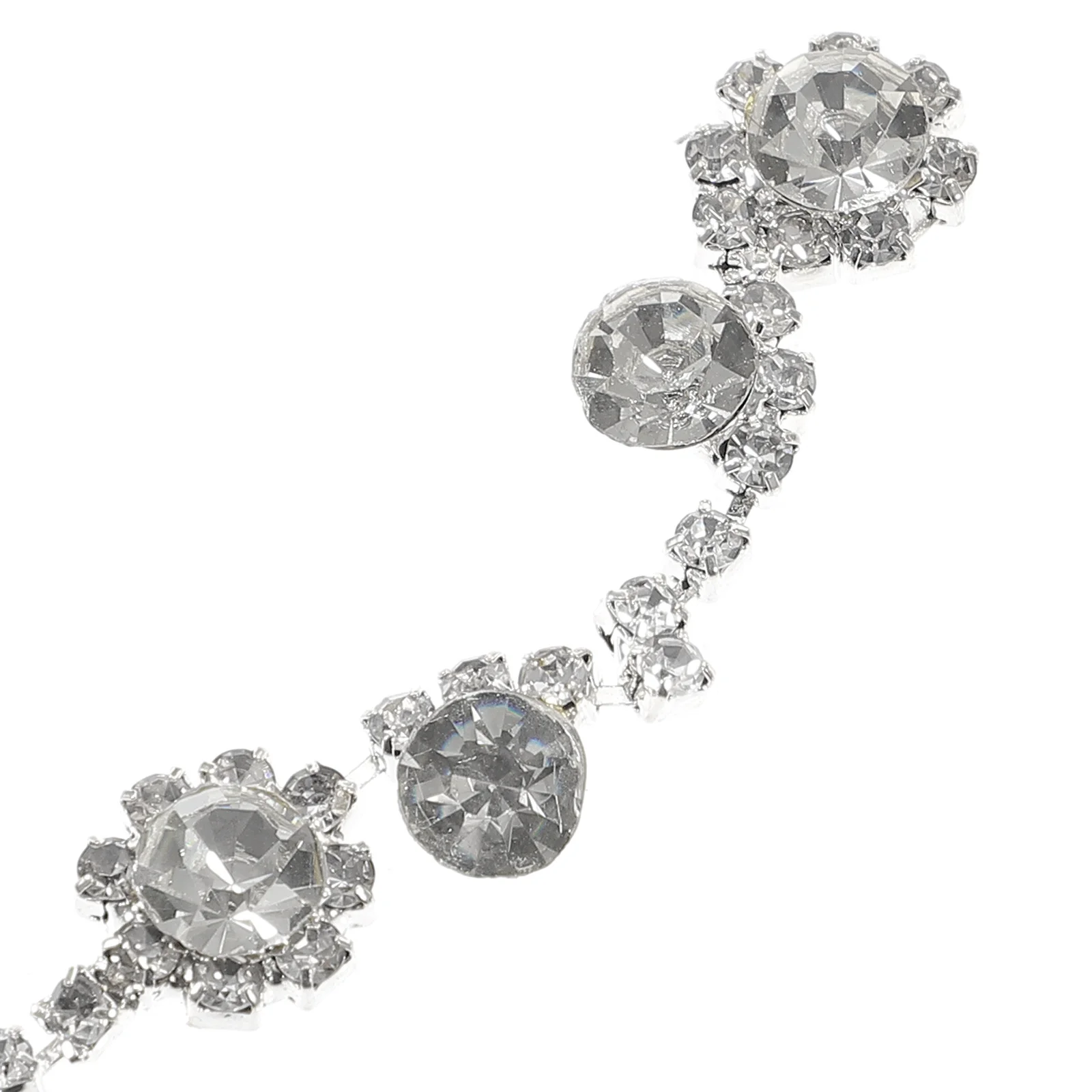 

2pcs Water Drill Forehead Pendant Rhinestone Headpiece Silver Bridal Wedding Hair Accessories Dangling Chain Jewelry For Women