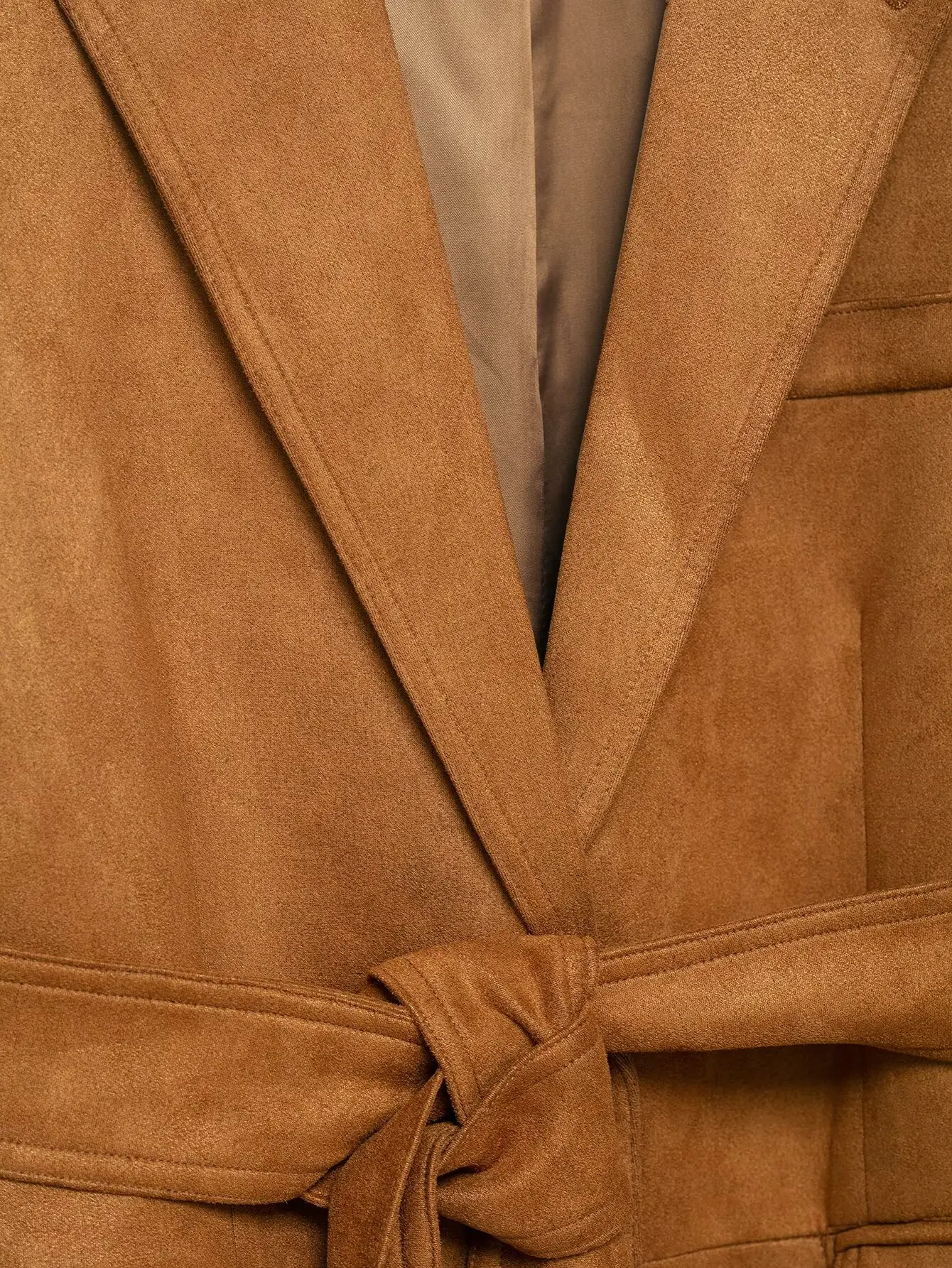 Outono falso camurça feminina jaqueta vintage cáqui casual rendas até manga longa cardigan casaco moda feminina commuter jaquetas