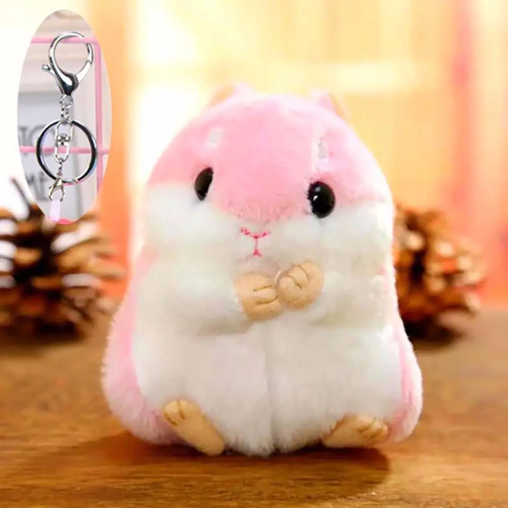 10cm Cute Plush Toys Kawaii Bag Backpack Pendant Keychain Stuffed Animals  Toys for  Girl Birthday Gift Hamster Doll