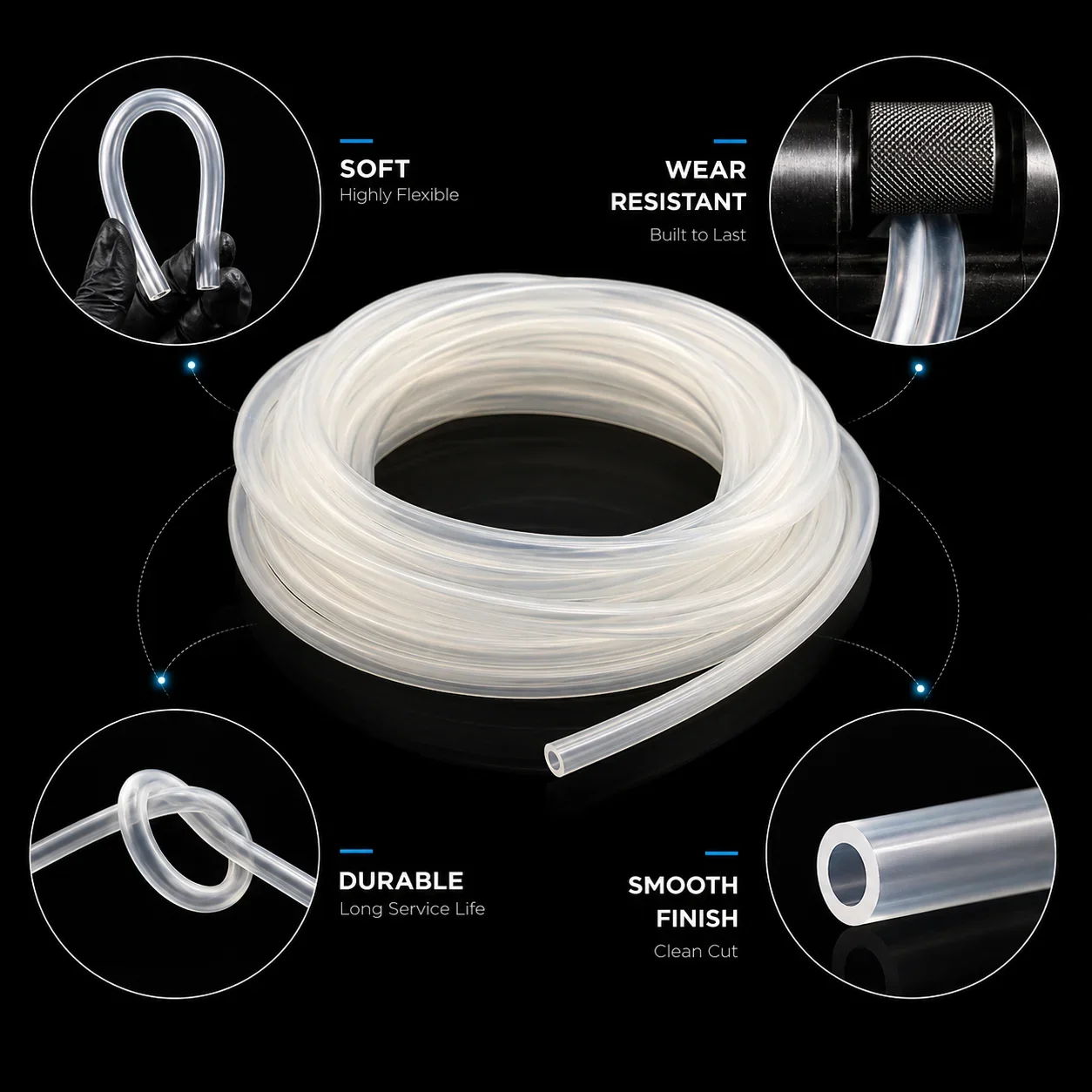 2/5/10M Food Grade Transparent PVC Capillary Tube Inner Diameter 0.8-3mm Small Equipment Liquid Conduit Sleeve