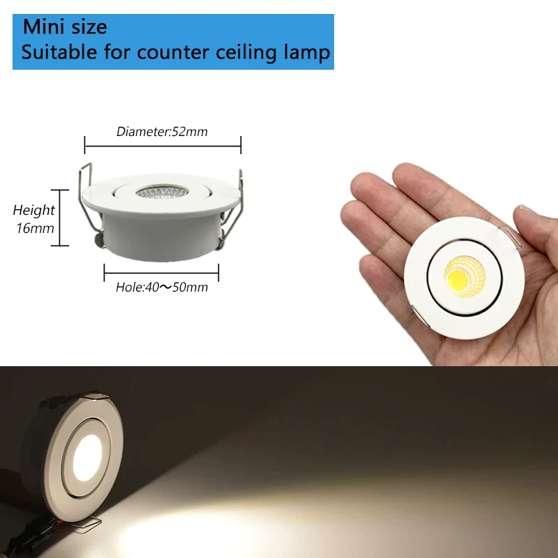 

4 шт. мини-светодиодный 1 Вт 3 Вт с регулируемой яркостью, встроенный AC85-265V, алюминиевый шкаф, потолочный светильник для гостиной, кухни, витрины