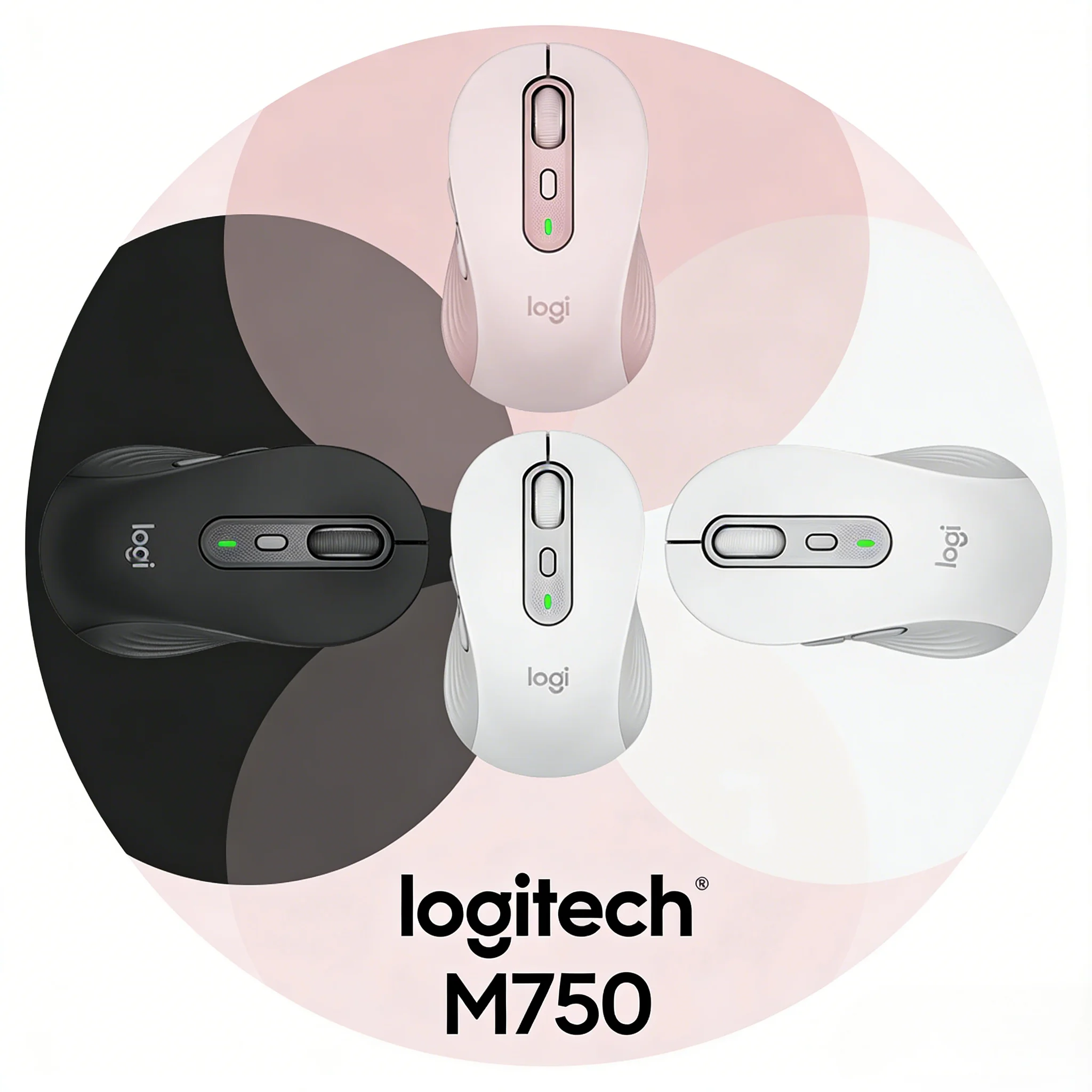 

Мышь M750 Bluetooth с двумя режимами работы, приемник Logi Bolt, подключение к нескольким устройствам, высокая экономичность