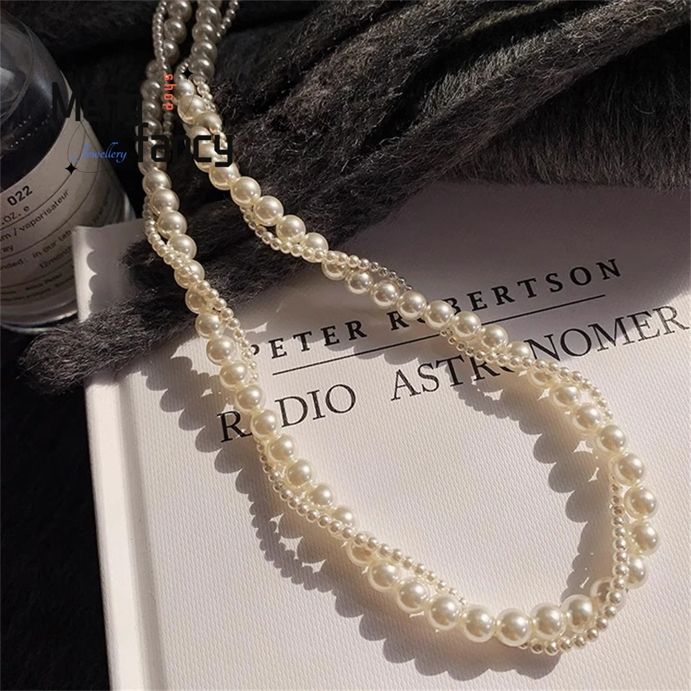 Wysokiej jakości prosty i wysokiej klasy damski łańcuszek do obojczyka z koralikami i lekki luksusowy niszowy łańcuszek na szyję Biżuteria modowa