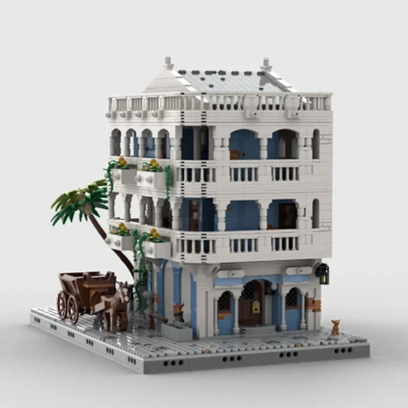 Moc Building Blocks Street View Model Empire Rest House Technical Bricks DIY Assembly Construction Toys For Child Holiday Gifts