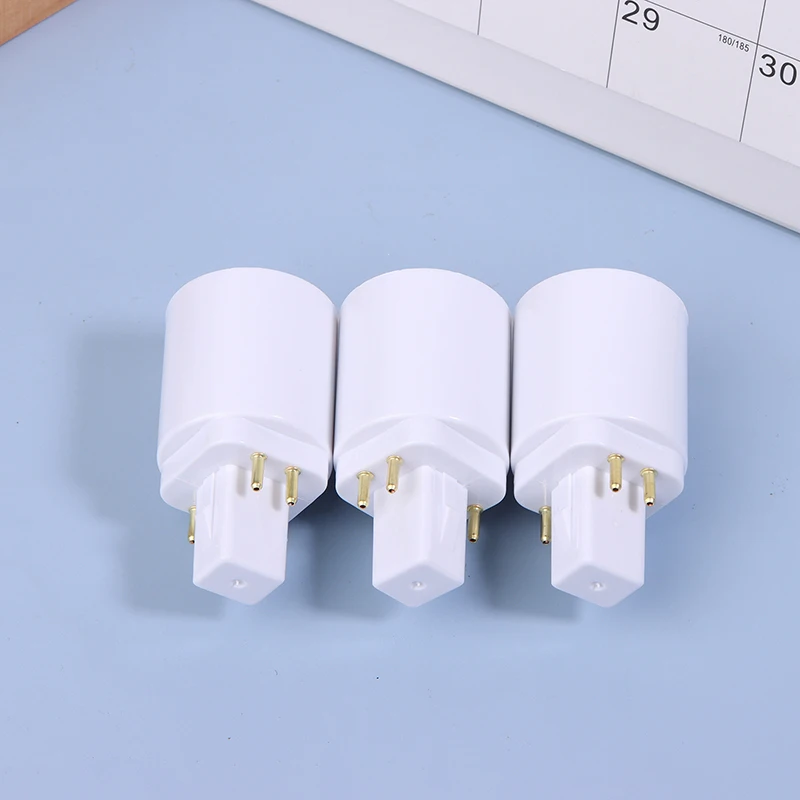 3PCS 4 Pin Conductive G24 To E26/E27 Socket Adapter G24Q Lamp Base Adapter G24Q To Medium Light Socket Converter