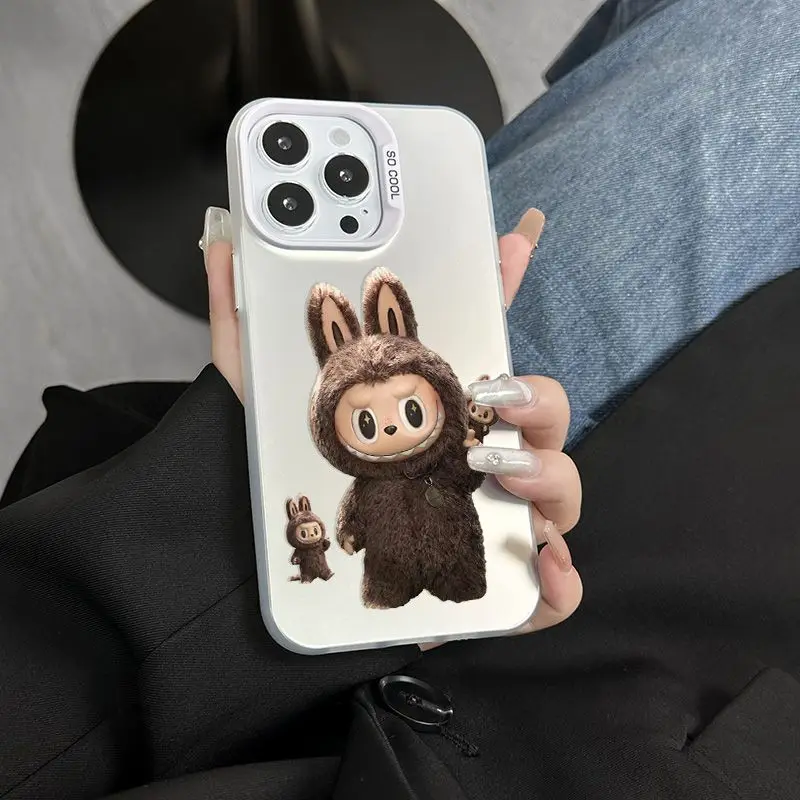 Cute Cartoon Labubu Fun Phone Case For iPhone 16 15 14 13 12 11 Pro Max XS X XR 7 8 14 Plus 15 Shockproof Soft Bumper Cover Y2k