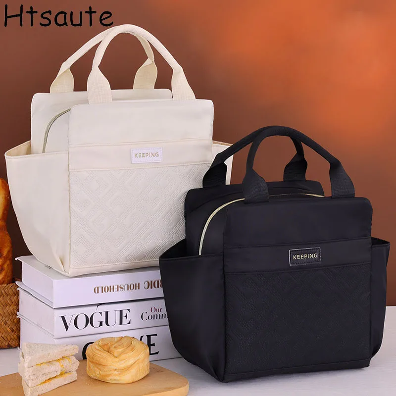 

Large Capacity Insulated Lunch Bags Reusable Storage Tote Bag with Shoulder Strap Food Drink Storage bolsa termica