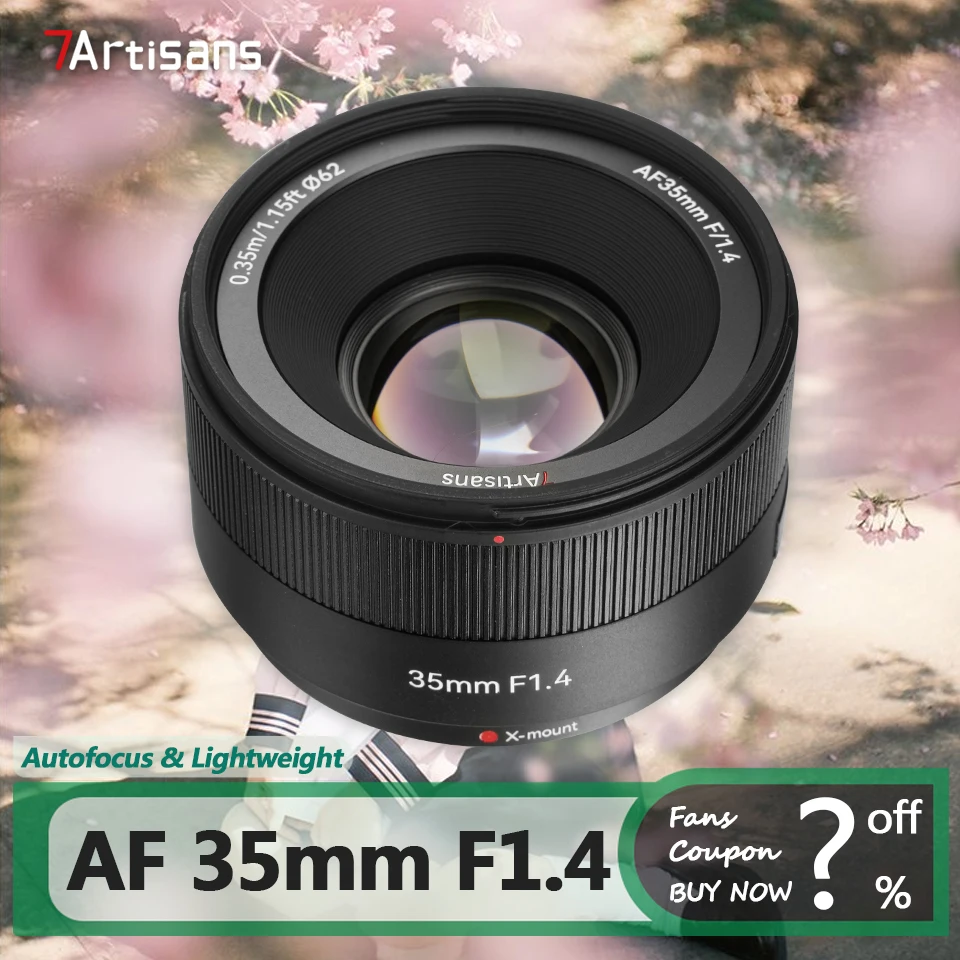 

7artisans AF 35mm F1.4 Large Aperture Camera Prime Lens for Humanities Photography with Fujifilm XF-mount XT-30 XE4 XT5