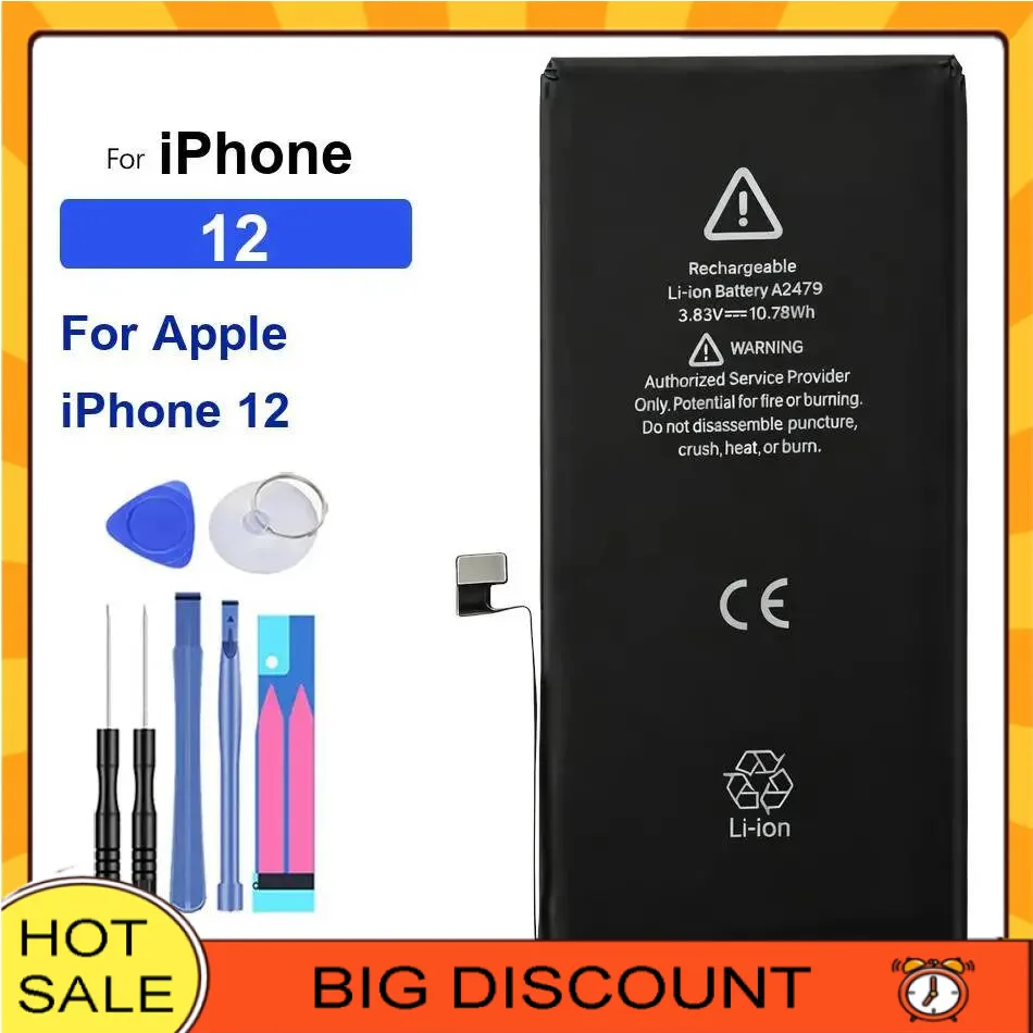 

Li-ion Battery For iPhone 11 12 13 14 15 Pro Max mini Plus SE X XR XS Max 12mini 13pro 13promax Replacement Phone Batteries