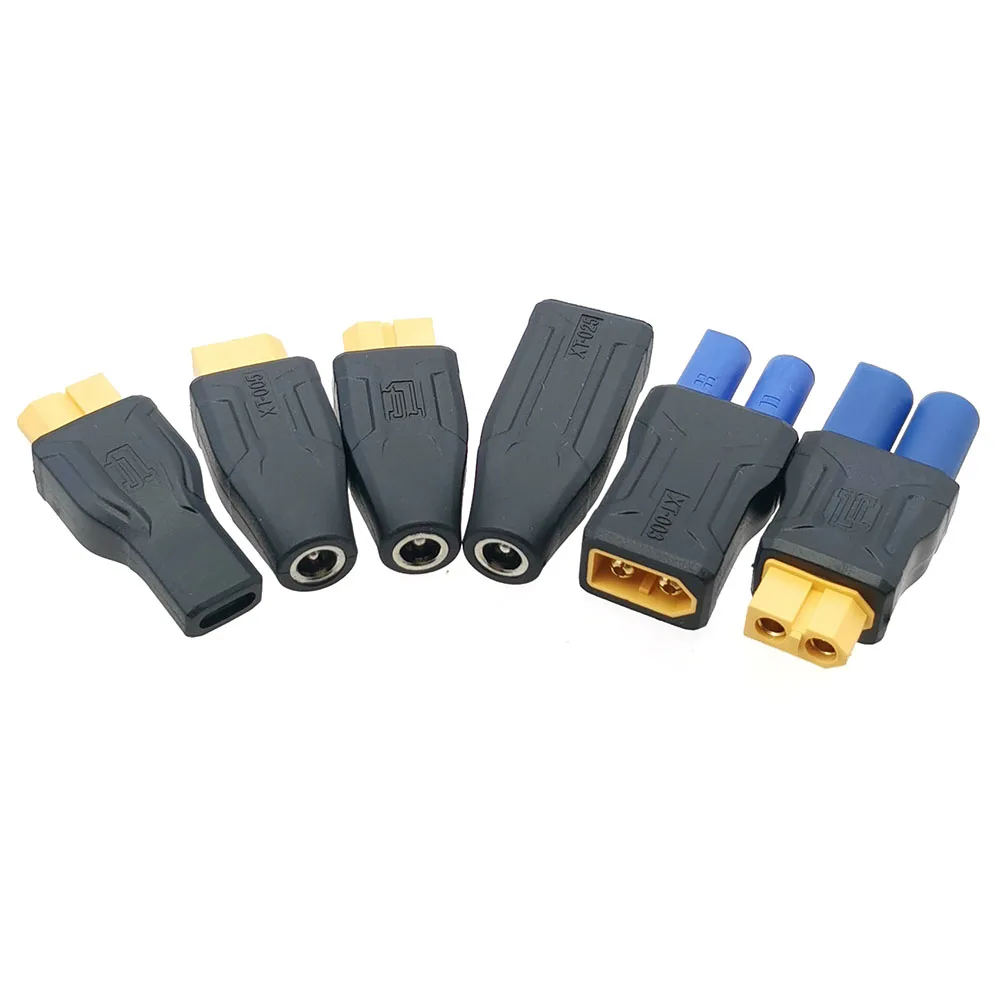 1pc XT60 Male Female Conversion Head Convert to Type C and Multiple Type DC 5521 5525 EC5 Battery Charging Connector Power Plug