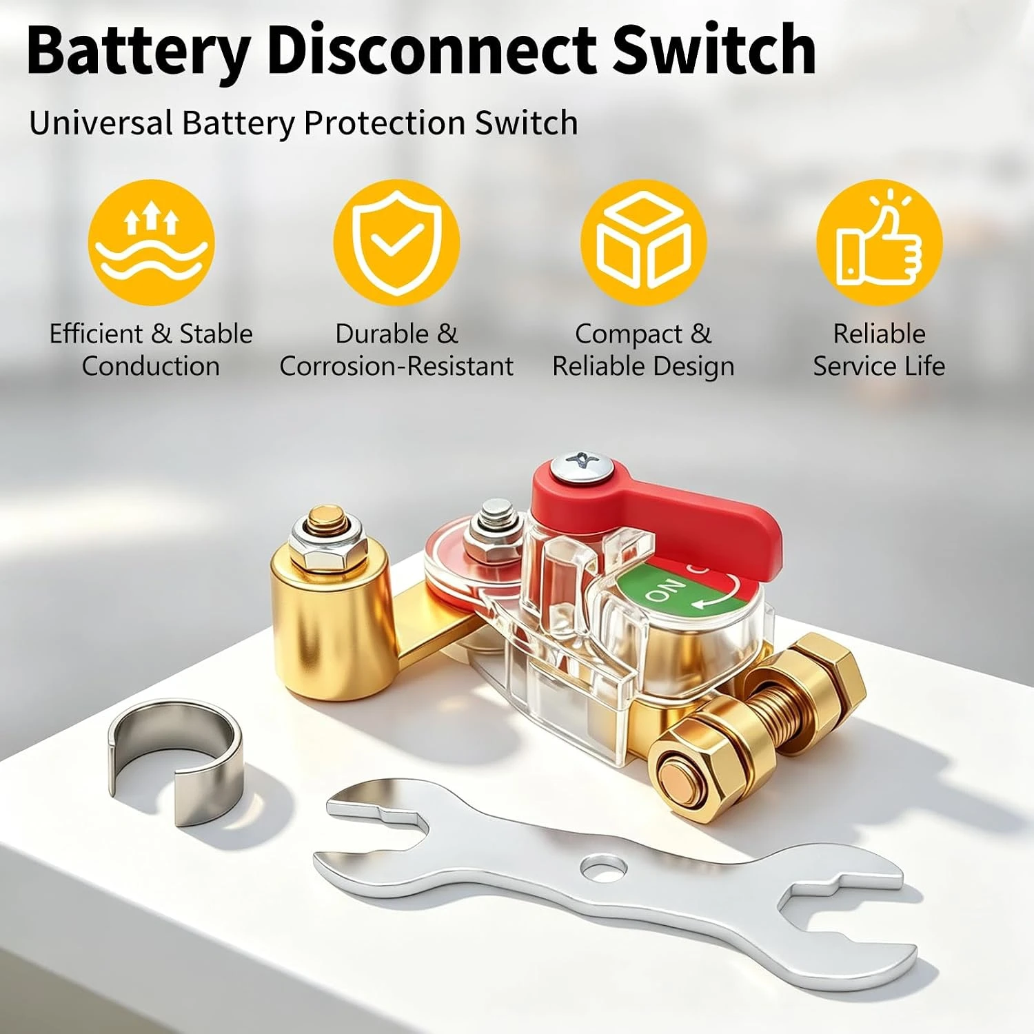 Manual Rotary Battery Power Cut-Off Switch Breaker,Adjustable High Conductivity 12v-24v Disconnect Switch for Car Truck Boat