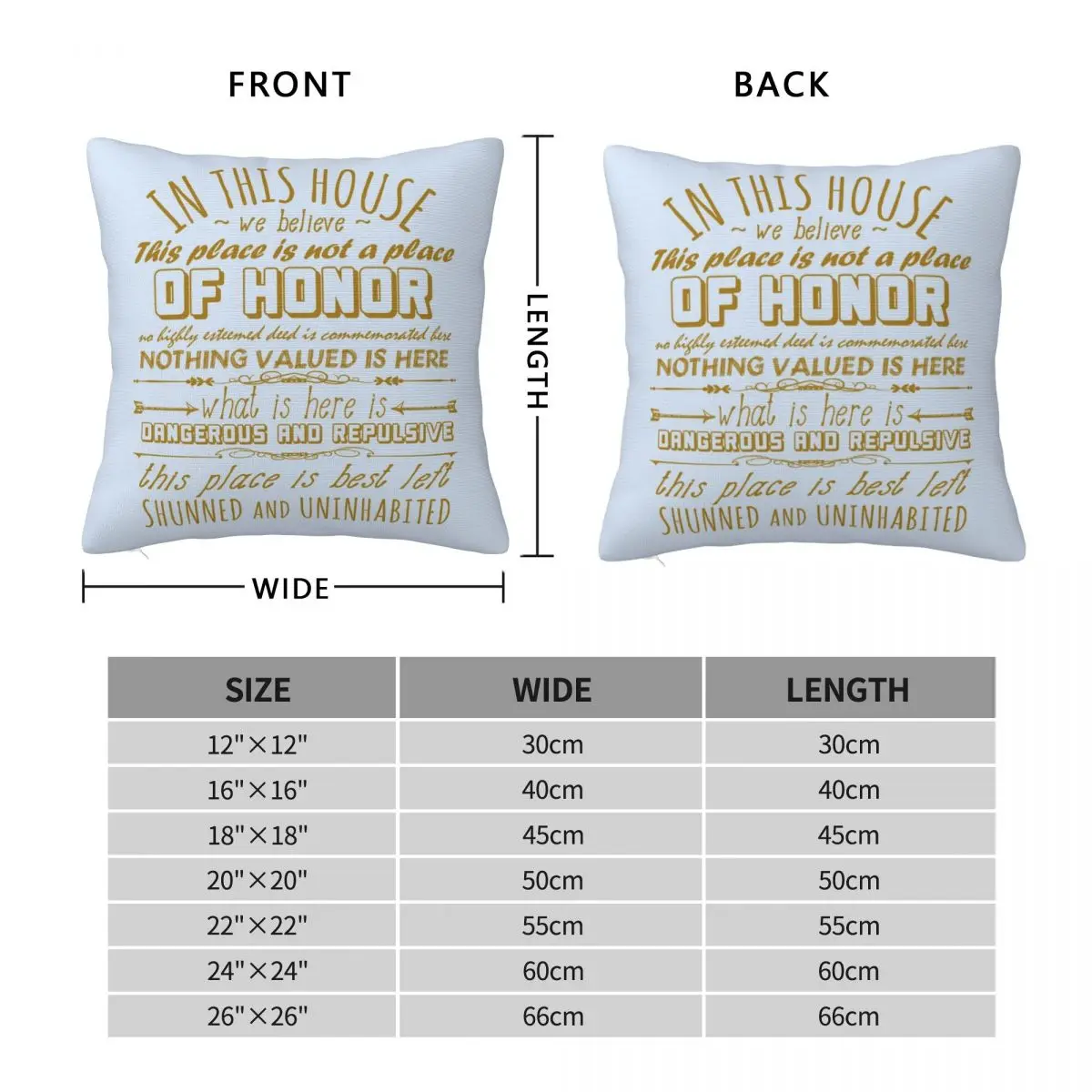 Not A Place Of Honor Pillowcase Polyester Linen Velvet Printed Zip Decor Sofa Seater Cushion Cover